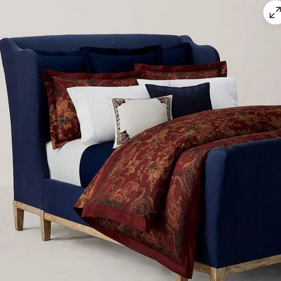 Ralph Lauren Inez Paisley Duvet Cover Full/Queen Red Multi $400 Cotton Sateen - Picture 2 of 3